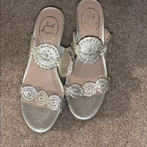 Jack Rogers Leigh Wedge in platinum